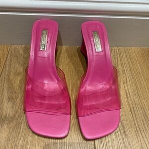 Primark Fuchsia Heels with Transparent Strap